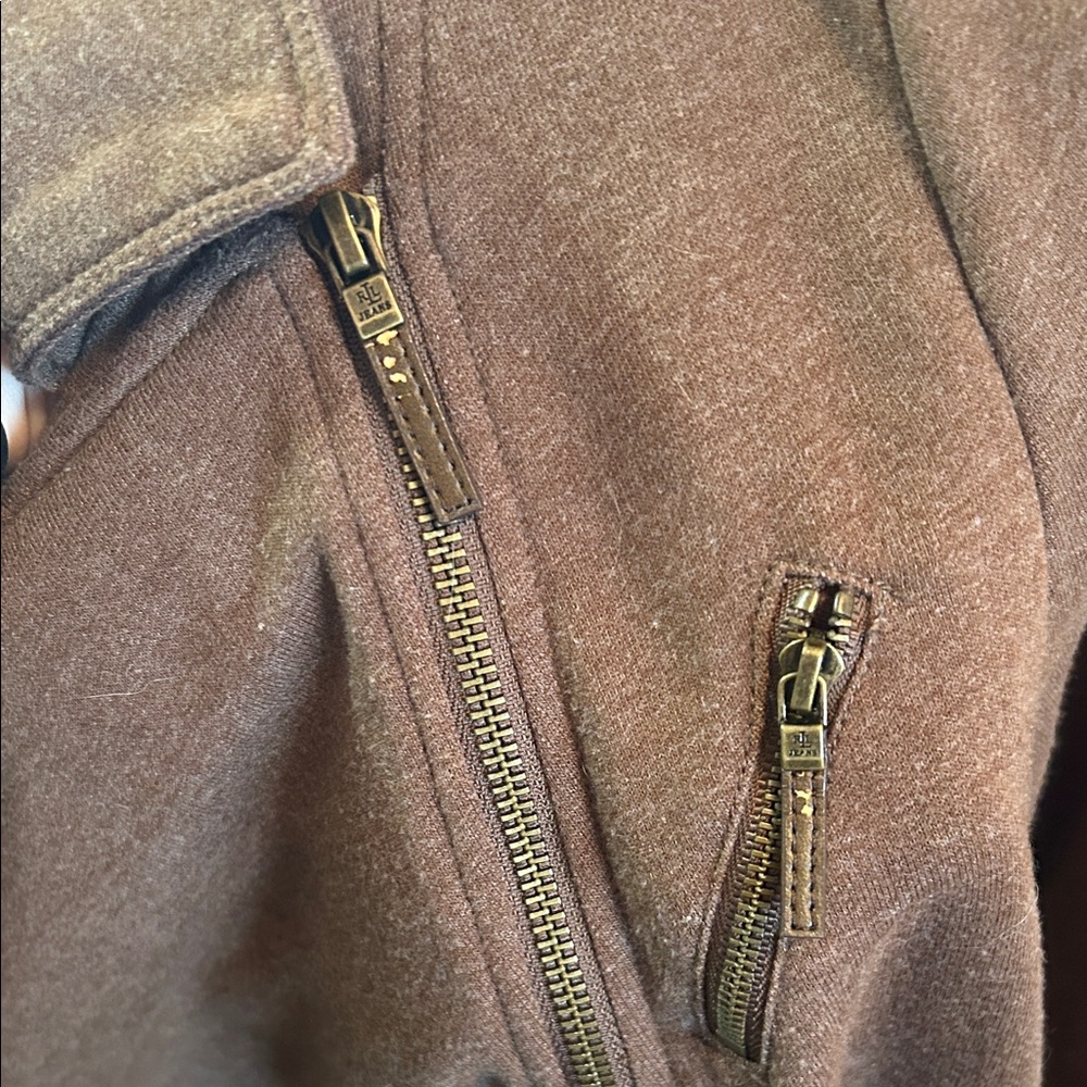 Ralph Lauren Brown Cotton Mix Zip-Accent Dress - Picture 7 of 7